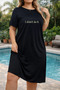 Plus Size Women's Short Sleeve Crew Neck T-Shirt Dress Nightgown