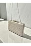Special Design Skin Color Wrinkled Stone Satin Chain Handle Women's Evening Dress Bag Wedding Engagement Graduation - 6