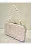Special Design Skin Color Wrinkled Stone Satin Chain Handle Women's Evening Dress Bag Wedding Engagement Graduation - 2