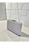 Custom design silver color crinkle stone satin chain handle women's evening bag wedding engagement graduation - 8