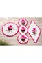 Flower Motif Hand Knitted Fiber Set
