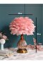 OneDcor Feather Table Lamp with Plug-in Wire – Modern LED Bedside Light for Makeup, Bedroom - 2