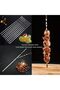 Kebab Skewers, 10PCS Stainless Steel BBQ Grilling Skewers Flat Reusable Metal Skewer - 2