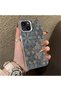 Silicone Edge Hard Back Anti Fall Phone Case Carving Pattern Compatible with iPhone 14 Plus