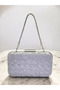 Custom design silver color crinkle stone satin chain handle women's evening bag wedding engagement graduation - 3
