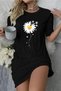 Plus Size Women's Short-Sleeve Crew Neck T-shirt Dress Nightdress