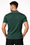 Men's Zippered Collar Corded Fabric Knitwear Short Sleeve Regular Fit T-Shirt - Green - 3