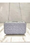 Custom design silver color crinkle stone satin chain handle women's evening bag wedding engagement graduation - 5