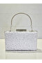 Special Design Ecru Color Wrinkled Stone Satin Chain Handle Women's Evening Dress Bag Wedding Engagement Graduation - 3