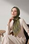 Viscose Velora Scarf Plaid Patterned Oil Green Tok Duruşlu Four Seasons 90X90
