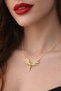 Mikail Angel Wing Zircon Stone Steel Necklace – Gold Color - Non-Tarnish, Non-Rust, Water Resistant - 2