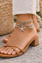 Women's Starfish Figured Anklet with Multi-Layered Chain and Shiny Stone Detail, Stylish Anklet - 4