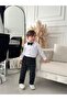 Black Checkered Pants and Shirt Baby Boy Set - 2