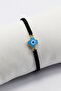 Metal Blue Handmade Enamel Clover Evil Eye Bead Adjustable Bracelet with Lift Chain - 2