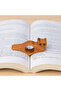 Wooden Cat Figurine Bookend – Handmade Natural Wood Book Holder & Reading Accessory