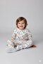 Unisex Kids 100% Cotton Safari Animals Patterned Digital Printed Top and Bottom Set - 3