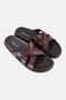 Men Breton Cross 02 Slip On Sandals, Dark Brown - 2