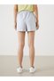 Elastic Waist Striped Linen Blend Women's Shorts - 4