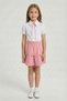 Girl's Pink Bow Lace Embroidered Shirt Pink Ribbon Skirt Set 23 April 29 October - 4