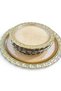 Gold Detailed Glass Cake Plate and Presentation Tray Set 7 Pieces - 2