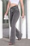 Selene Smoked High Waist Stretch Denim Fabric Flare Jeans - 3