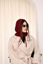 Burgundy Knitted Balaclava Beanie Hat - Unisex Winter Neck Warmer - 3