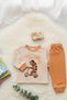 Baby Boy 100% Cotton Teddy Bear Printed Shoulder-Patch Top and Bottom Set - 4
