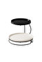 2-Tier Serving Stand Hammered Porcelain Dessert Tower (20cm & 26cm, Black & White)