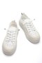 Women's White Lace-Up Thick-Soled Comfortable and Stylish Sports Shoes with Lace Detail - 5