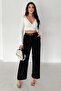 Women's Pleated Wide-Leg Pants – Black Flow - 3