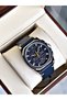 Functional Navy Blue Color Leather Cord Men's Wristwatch - 3