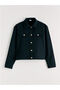 Artı-Store Girls' Jacket with Shirt Collar and Long Sleeves, Button Closure at the Front