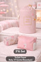 Baby Room Clothes Dirty Basket-Toy Basket Set & Baby Pink Color Bag Organizer - 2