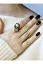 Natural Stone Moonstone 2-Piece Natural Stone Antique Model Women's Adjustable Ring Euy90Ay - 2