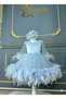 Girl's Blue Frilly Dress, Girl's Graduation Dress, Buckle Included