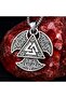 Stainless Steel Norse Odin Symbol Valknut Viking Men's Necklace - 5