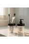 Transparent 2-Piece Glass Bathroom Soap Dish and Toothbrush Holder Set - 3
