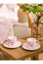LCW HOME Mixed Printed Porcelain Coffee Cup Set for 2 People 90 ml