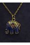 Natural Stone Blue Elephant Steel Necklace Women's Jewelry Daily Accessory Luck Power Abundance Courage Meaningful Gift - 8