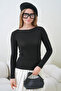 Women's Boat Neck Transparent Blouse