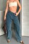 Baggy Dark Blue Jeans Trousers - 4