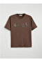 Lcw Vision Brown Crew Neck Printed Oversize Women's T-Shirt - 2