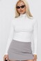 Women's High Neck Long Sleeve Fit Body White – Flexible Structure, Shaping / Sculpting Fit Styles, Casual & Stylish Style - 4