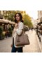 Large Size Women's Shoulder and Hand Bag with Patterned Stitching Detail