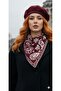 Triangle Ethnic Pattern Double-Sided Shawl and Beanie Set Domestic Production - 7
