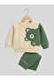 Baby Boys 2-Piece Embroidered Set with Different Sleeve Details in Cotton - 3