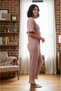 Women's Flounce Sleeve and Leg Detail Lace-Up Front Bamboo Linen Pajama Set - 3