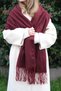 Burgundy Tasseled Scarf