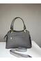 Women's Quilted Hand and Shoulder Bag with Gold Heart Key Accessory and Adjustable Strap - 2
