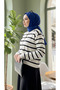 Striped Cardigan Skirt Set - 3